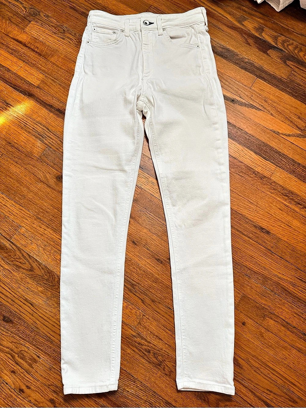 rag & bone The Skinny Jeans in White Waist 25 Like New